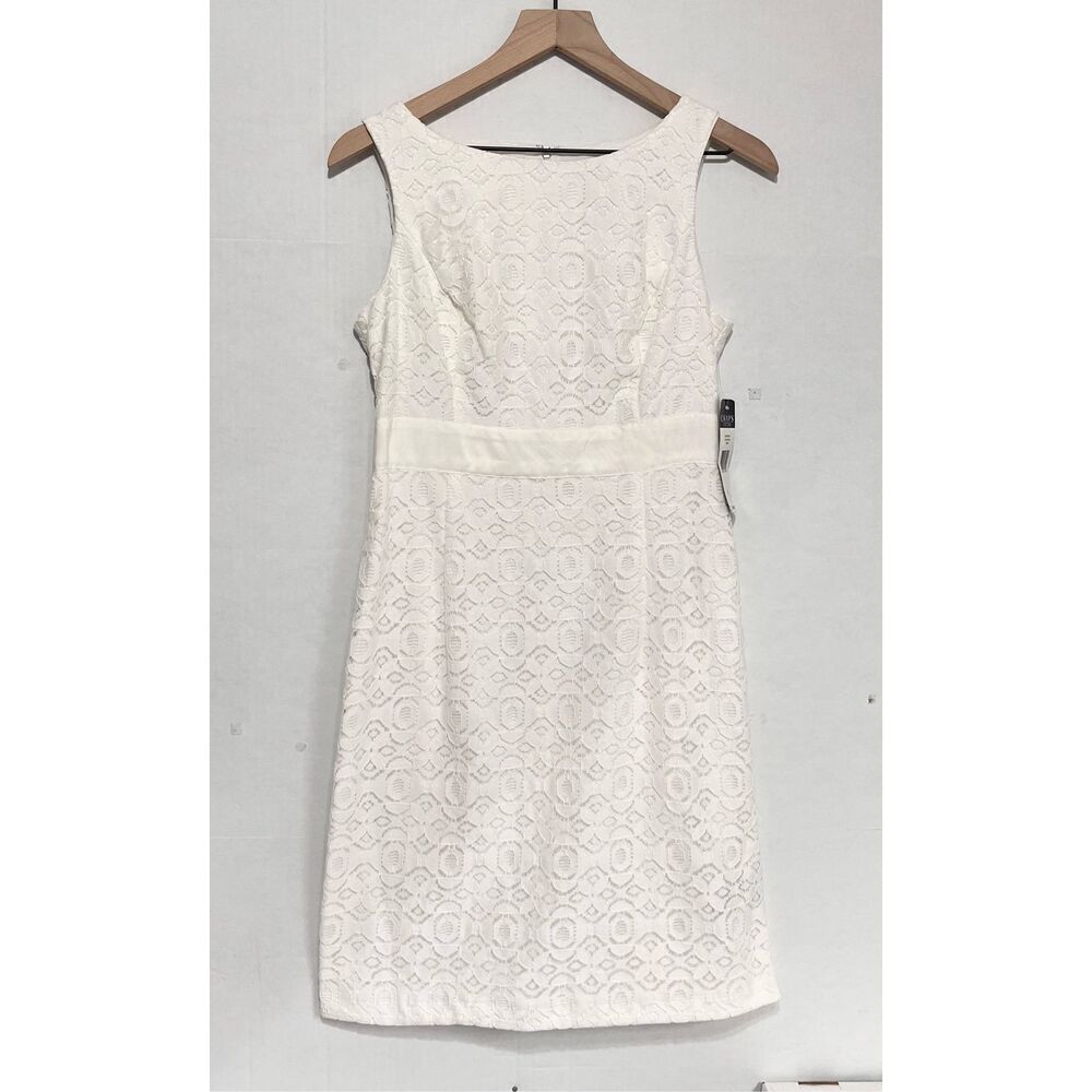 CHAPS Cream Colored Lace Dress Sz 6 NWT